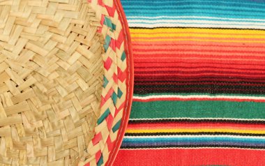 Sombrero cinco de mayo stok, fotoğraf, fotoğraf, resim, resim ile parlak renklerde Cinco de mayo Meksika sombrero fiesta panço arka plan halı,