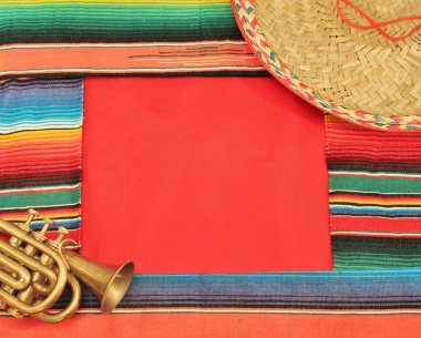 Meksika Meksika fiesta panço serape halı battaniye sombrero arka plan copy-space cinco de mayo fiesta stok, fotoğraf, fotoğraf, resim, resim,