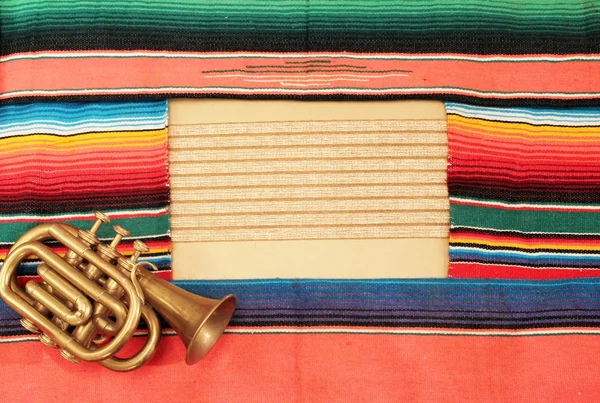 Mexico fiesta poncho serape rug blanket background copy-space Mexican cinco de mayo — Stock Photo, Image