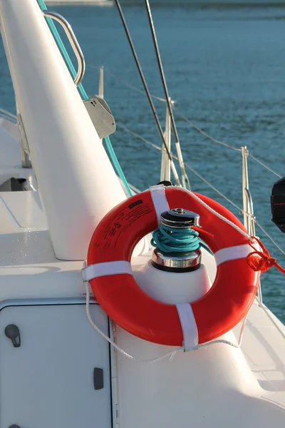 Life preserver buoy for drowning on boat — Stock Photo, Image