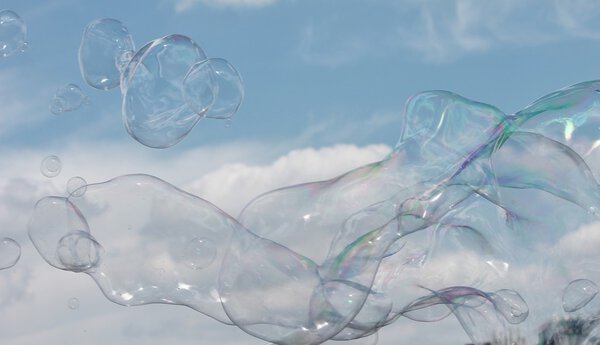 Bubbles against the sky