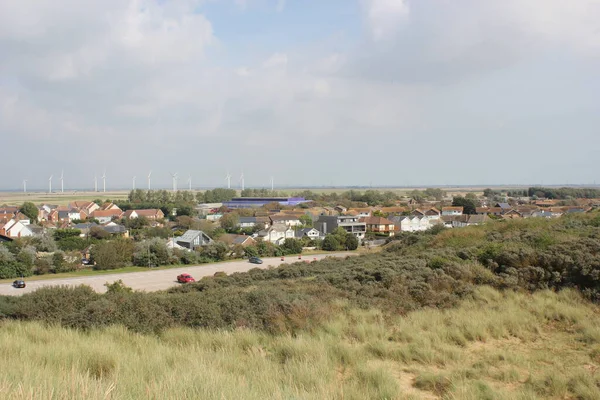 Camber Sands East Sussex 2021 Вид Дюны Camber Fabric Деревенскими — стоковое фото