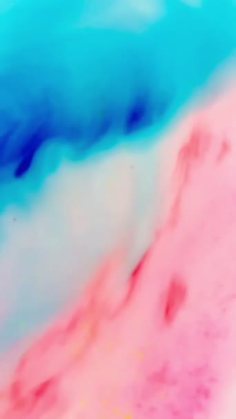 Růžová Modrá Inkoust Víření Pozadí Krásný Mramorový Efekt Gradient Pastelové — Stock video