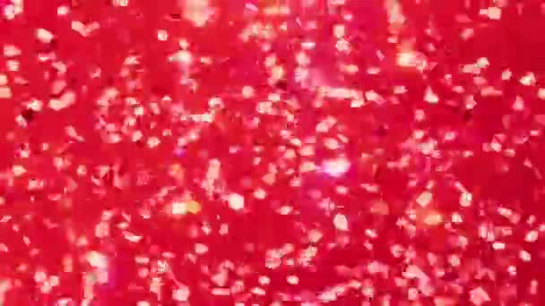 Red Pink Abstract Motion Bokeh Background Shining Particles Shimmering Glittering — Stockvideo