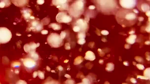 Красно Розовое Абстрактное Движение Боке Фон Сияющие Частицы Мерцающие Блестящие — стоковое видео