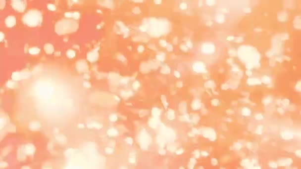 サンゴピンクアブストラクト運動ボケ背景輝く粒子 ボケでキラキラ光る記事をつぶやく 人気のある 現代的な クリスマス 結婚式の背景 — ストック動画