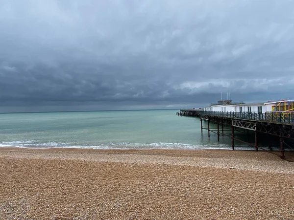 Hastings East Sussex Großbritannien 2022 Hastings Pier Und Strand Direkt — Stockfoto