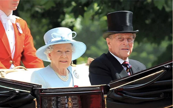 Pangeran Philip Dan Ratu Elizabeth London Juni 2017 Trooping Colour — Stok Foto