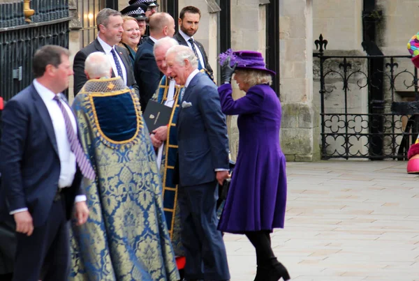 London 2022 Prince Charles Camilla Parker Bowles Duchess Cornwall Arriving — Stock Photo, Image