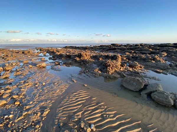 Hastings Seafront Beach View Sea Pebbles Rocks Groyne Breakers — Foto Stock
