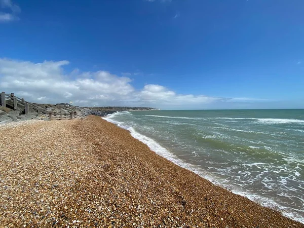 Bulverhythe Beach West Leonards East Sussex Storbritannien Vacker Klapperstensstrand Med — Stockfoto