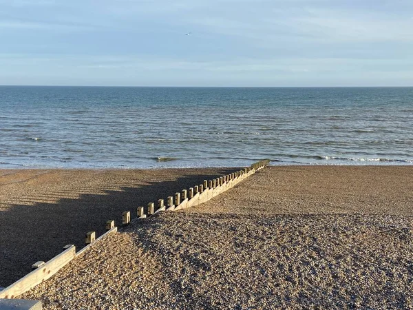 Hastings East Sussex Seafront Beach View Sea Pebbles Rocks — Stockfoto