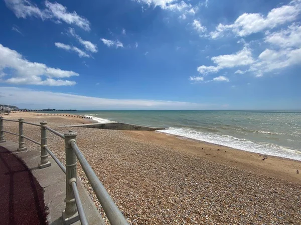 Hastings East Sussex Seafront Beach View Sea Pebbles Rocks — Stock fotografie