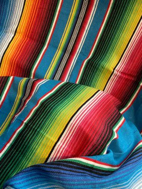 Meksika Cinco de Mayo Fiesta için panço serape Meksika arka planı. Ahşap fotokopi alanı deseni minimalist basit Meksika arka planı. Stok fotoğrafı.,