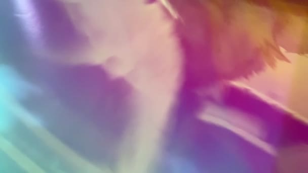 Luminoso Synth Onda Vapore Laser Luci Ologramma Iridescente Viola Blu — Video Stock