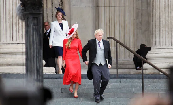 Londýn Velká Británie 2022 Boris Johnson Carrie Johnsonová Platinové Jubilejní — Stock fotografie