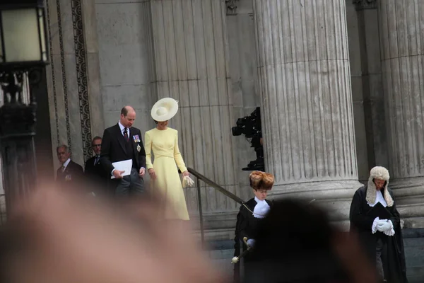 London 2022 Prince William Kate Duchess Cambridge Platinum Jubilee Service — Stock Photo, Image