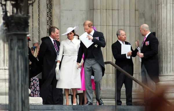 Лондон Велика Британія 2022 Меган Маркл Принц Гаррі Відвідує Платинове — стокове фото