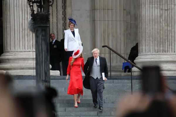 Londýn Velká Británie 2022 Boris Johnson Carrie Johnsonová Platinové Jubilejní — Stock fotografie