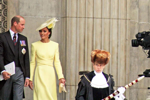 London 2022 Prince William Kate Duchess Cambridge Platinum Jubilee Service — Stock Photo, Image