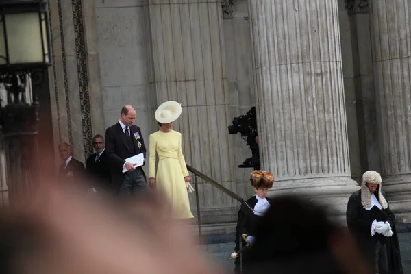 London 2022 Prince William Kate Duchess Cambridge Platinum Jubilee Service — Stock Photo, Image