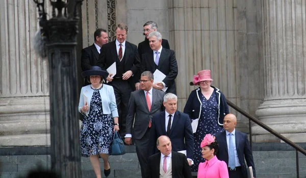 London 2022 Conservatives Priti Patel Sajid Javid Leaves Pauls Cathedral — Stock Photo, Image