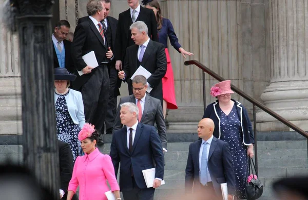 London 2022 Conservatives Priti Patel Sajid Javid Leaves Pauls Cathedral — Stock Photo, Image