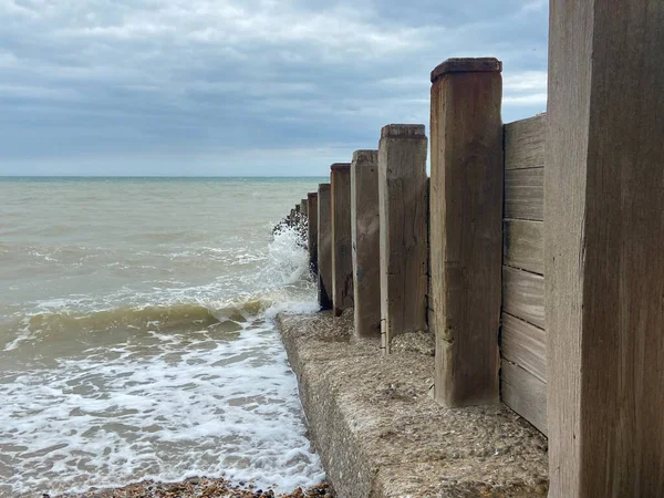 Hastings Beach East Sussex Seafront Beach View Sea Pebbles Rocks — 스톡 사진