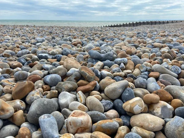 Hastings East Sussex Seafront Beach View Sea Pebbles Rocks — Stock Fotó