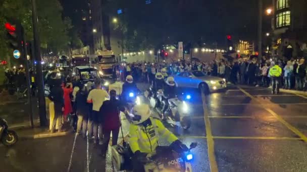 Londra Regno Unito 2022 Polizia Scorta Corteo Funebre Della Regina — Video Stock