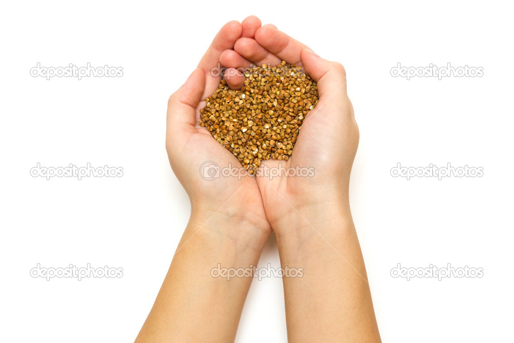 Buckwheat in the hands