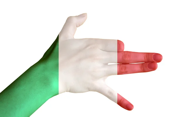 イタリアの旗に覆われて手 — ストック写真