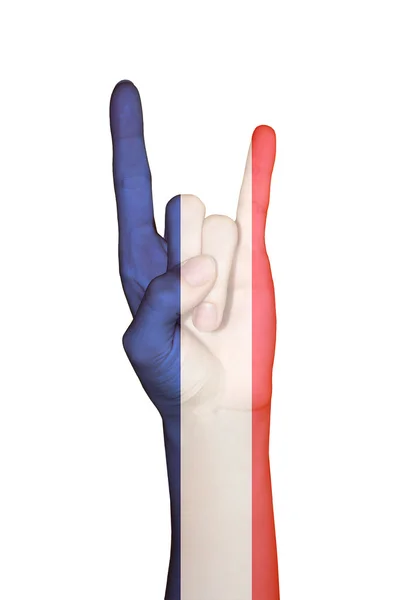 Couvert à la main de drapeau de France — Photo