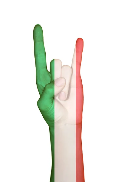 イタリアの旗に覆われて手 — ストック写真