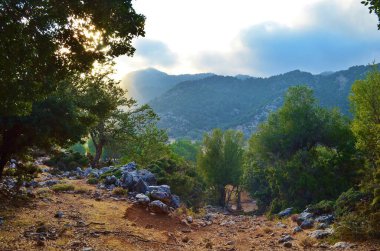 Girit Adası 'ndaki Omalos' taki dağ manzarası, Beyaz Dağlar, Yunanistan