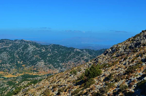 Θέα Λευκά Όρη Στον Ομαλό Κρήτη Ελλάδα — Φωτογραφία Αρχείου