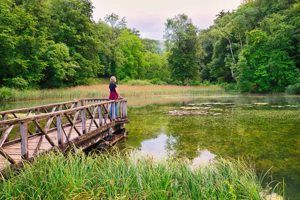 One Ponds Landscape Garden Ermitage Arlesheim Basel Country Switzerland Caucasian Imagem De Stock