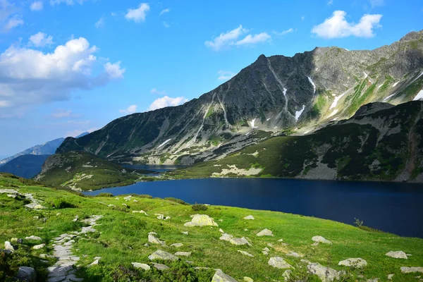 Der Wunderschöne See Wielki Staw Der Hohen Tatra Polen Hintergrund — Stockfoto