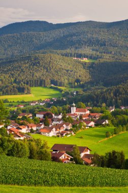Lam, a small town in Bavaria in the summertime in the evening sun. Part of Lamer Winkel, Bavarian Forest, district of Cham, Upper Palatinate, Bavaria, Germany.