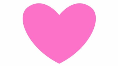 Animasyon pembe çarpan kalp. Kalp atışının döngülü videosu. Aşk, sağlık, tutku, tıp kavramı. Beyaz arkaplanda izole edilmiş vektör illüstrasyonu.