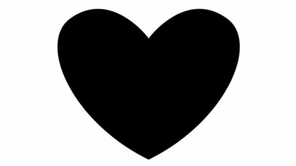 Coeur Battant Noir Animé Vidéo Bouclée Battements Cœur Concept Amour — Video