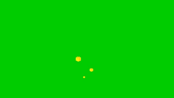 Canlandırılmış Sarı Hediyeler Tepeden Tırnağa Uçar Hediye Kavramı Bonus Yeşil — Stok video