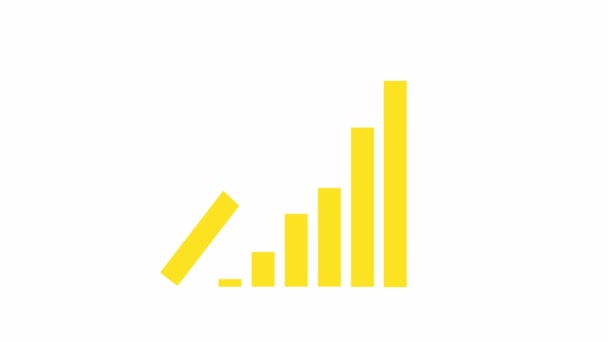 Gráfico Crescimento Financeiro Animado Com Gráfico Linha Tendência Gráfico Barras — Vídeo de Stock