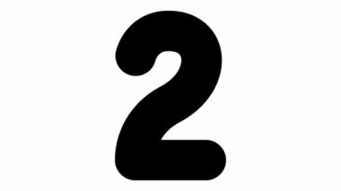 Komik çocuklar siyah numaralar. Birden ona kadar say. Numaralar sırayla görünür ve kaybolur. Vektör illüstrasyonu beyaz arkaplanda izole edildi. 