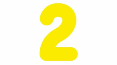 Komik çocuklar sarı sayılar. Birden ona kadar say. Numaralar sırayla görünür ve kaybolur. Vektör illüstrasyonu beyaz arkaplanda izole edildi. 