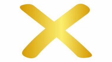 Animasyon altın haçı ortaya çıktı. İçki yasağı kavramı. Düz vektör çizimi beyaz arkaplanda izole edildi.