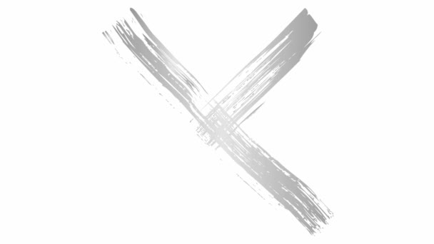 アニメ化された手描き銀十字が登場 禁止の概念 白地に隔離されたイラスト — ストック動画