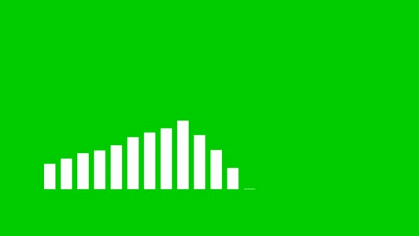 アニメーション化された金融ホワイト成長チャート 経済の成長バーチャート 緑の背景に独立したベクトル図 — ストック動画