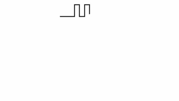 Animierter linearer Bitcoin erscheint. Das Symbol wird gezeichnet. Symbol für Bitcoin. Vektor-Illustration isoliert auf weißem Hintergrund.
