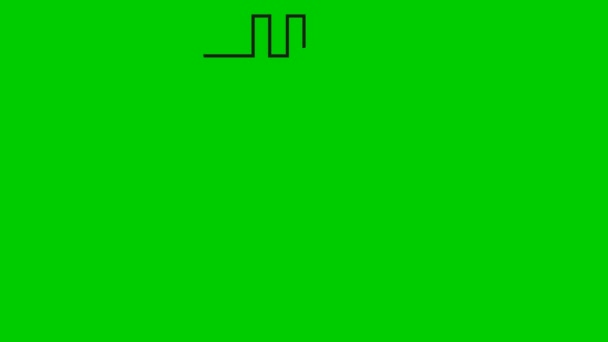 动画线形比特币出现了 图标被画好了 比特币的符号 在绿色背景上孤立的矢量图 — 图库视频影像